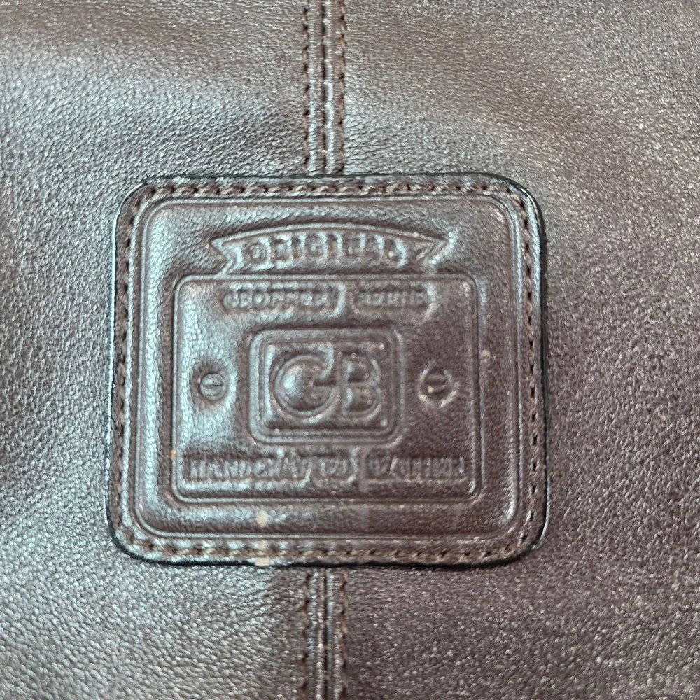 Geoffrey Beene Vintage Brown Leather Briefcase Travel Bag Handcrafted 17